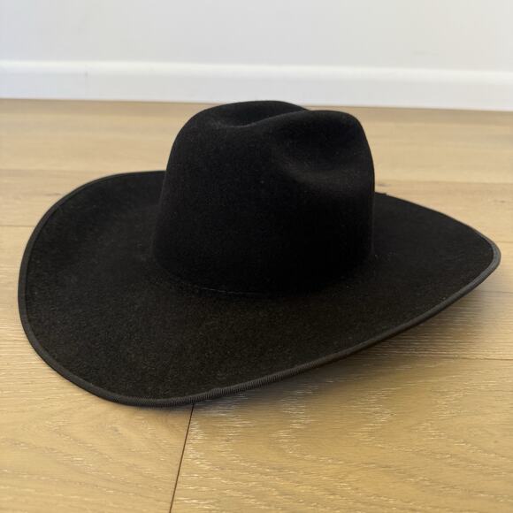Vtg Tony Lama Black Cowboy Rancher Western Hat Santa Fe XXX Premium Wool Oval - Picture 2 of 9